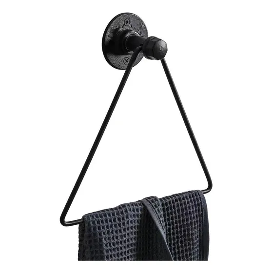 Toallero Pared Metal Triangular Color Negro