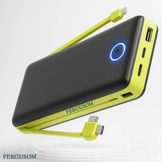 Power Bank 10000mah Carregador Portátil Turbo Rápido Universal Celular - Marca Fergusom - Melhor Carregador Portátil... Preto