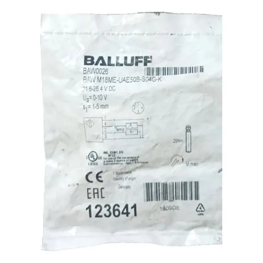 Balluff Baw0026 Sensor Proximidad Análoga, 