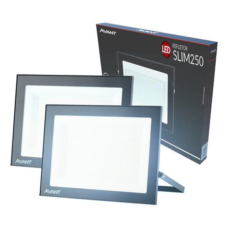 Kit 2 Refletores Led Holofote Slim 250w 6500k Lumens 259721378 Dps Ip66 Prova Dágua Resistente A Poeira - Proteção Contra Surto De Tensão 3kv - Avant Kit 2 Refletores Led Holofote Slim 250w 6500k Lumens 259721378 Dps Ip66 Prova Dágua Resistente A Poeira - Proteção Contra Surto De Tensão 3kv - Avant