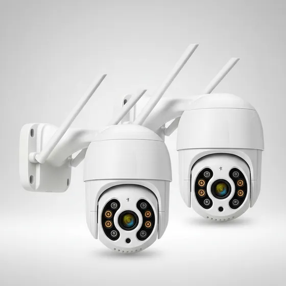 Kit 2câmera Ip Icsee Prova D'água Infravermelho Externa Wifi Branco