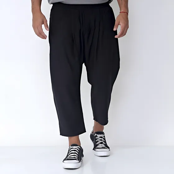 Pantalon Babucha De Lino Luxo Negro Unisex