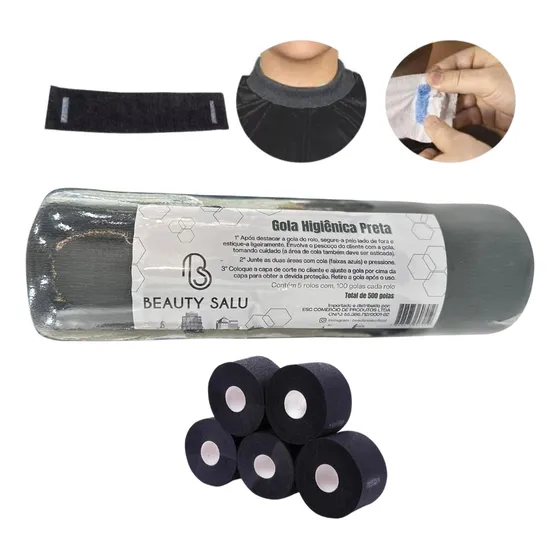 Gola Higiênica Beauty Salu Pacote C/ 5 Rolos Barbearia Atacado