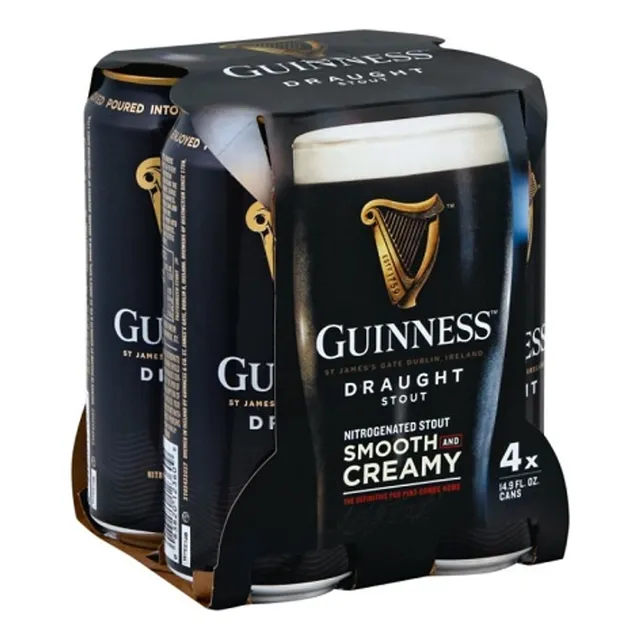 Cerveza Guinness Draught 4 Latas 14.9oz 4.1%  Envio Gratis