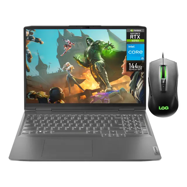 Laptop Gamer LENOVO LOQ 16IRH8 NVIDIA GeForce RTX 4050 Intel Core i5 13420H 8GB RAM 512GB SSD 16" Windows 11 Home Mouse Teclado en Español