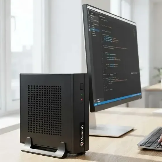 Gabinete Valianty CI218 Mini ITX Slim Preto com Fonte e Suporte VESA