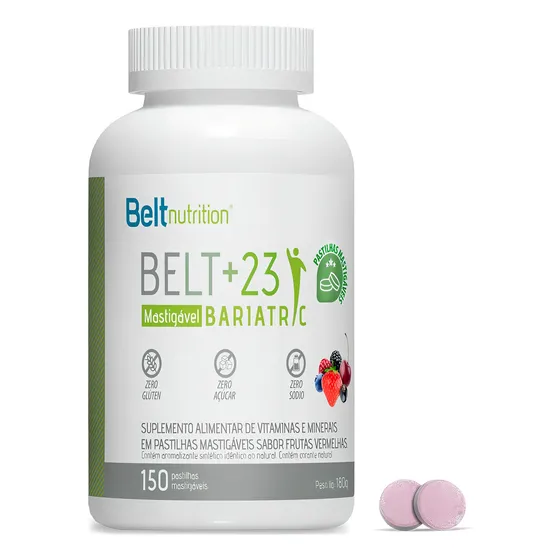 Multivitamínico Belt +23 Bariatric 150 Pastilhas Mastigáveis Sabor Frutas Vermelhas