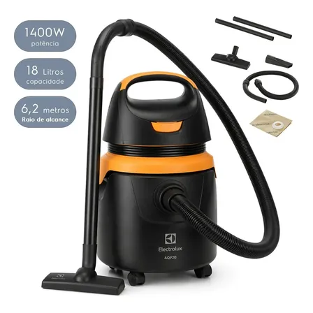 Aspirador de Pó e Água Electrolux 1400W 18 Litros 6,2 raio de ação Compacto Potente Função Sopro protetor térmico AQP20