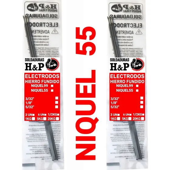 Soldadura Electrodo Fierro Fundido Niquel55x3/32(2.5mm) 3un.