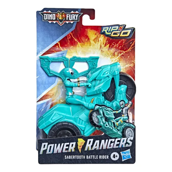 Figuras Power Rangers Green Sabertooth Battle Rider Dino Fu
