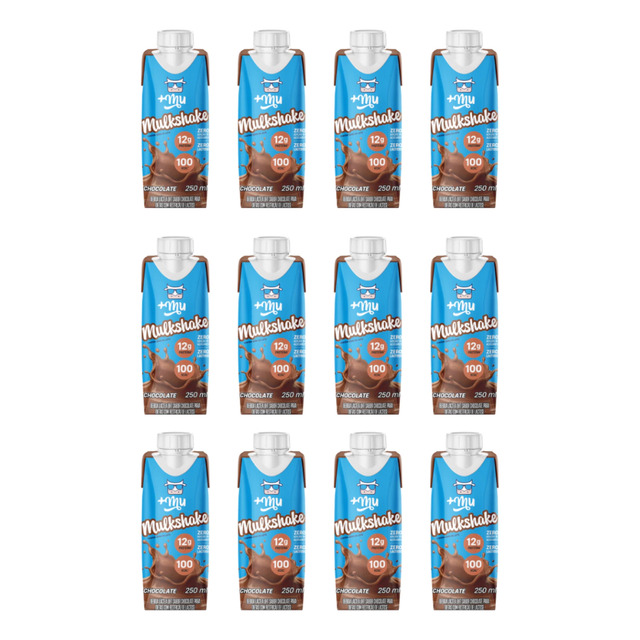 +mu Mulkshake Bebida Com Whey Chocolate 250ml -12 Unidades