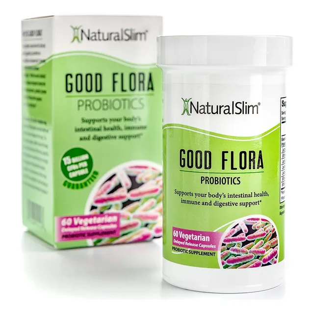 Natural Slim Probiotico Good Flora Salud Intestinal Probiotico 60 Cápsulas Sin Sabor