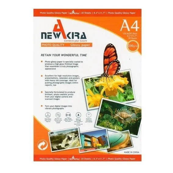 RESMA 100HS PAPEL FOTO A4 BRILLANTE SUPER GLOSSY 230GR AKIRA