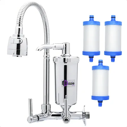 Torneira Tik De Casa Cozinha Parede Cromada Com Filtro Gourmet Flexível Cromado Brilhante