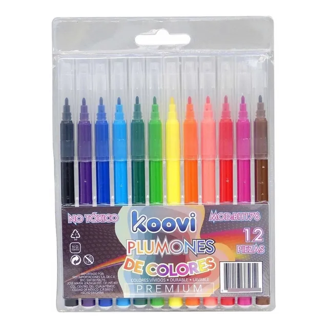 6 Sets De Plumón Económico Koovi Punta 2.3 Mm Colores Neon