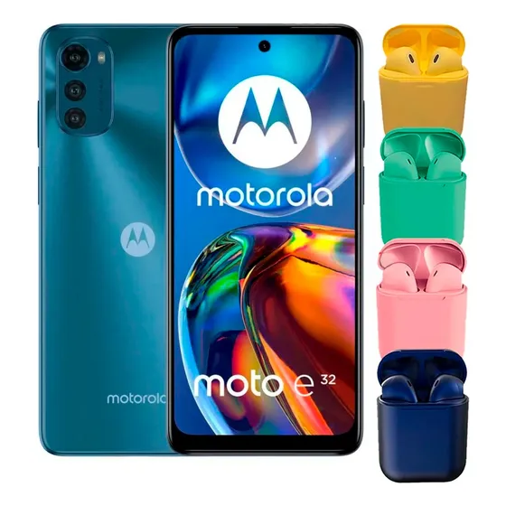 Celular Moto E32  6.5'' 4gb 64gb Triple Cámara + Auriculares