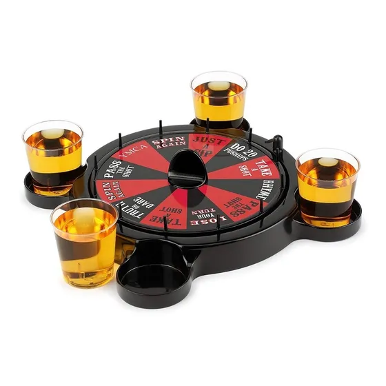 Juego Para Tomar Ruleta 4 Vasos Shots Chupito Adulto Previa