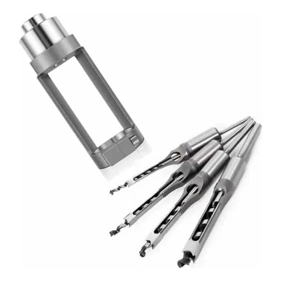 Set 4 Mechas Broca Para Agujeros Cuadrados Con Soporte