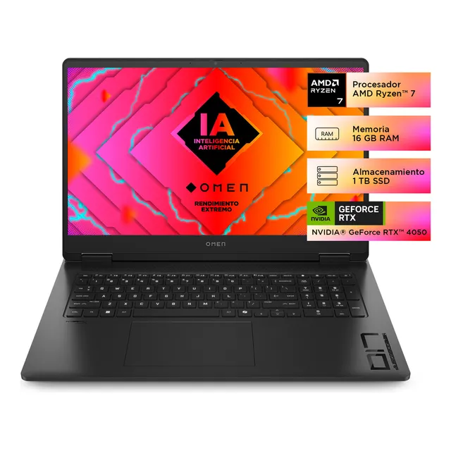 Notebook Omen 17-db0006la AMD Ryzen 7 16GB RAM NVIDIA RTX4050 17.3"