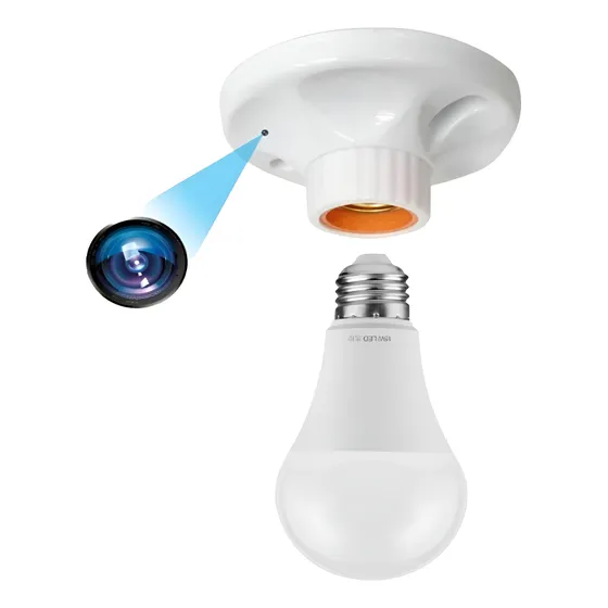 Portalámparas Real, Mini Cámara Oculta, 1080p, Wifi, App 4k