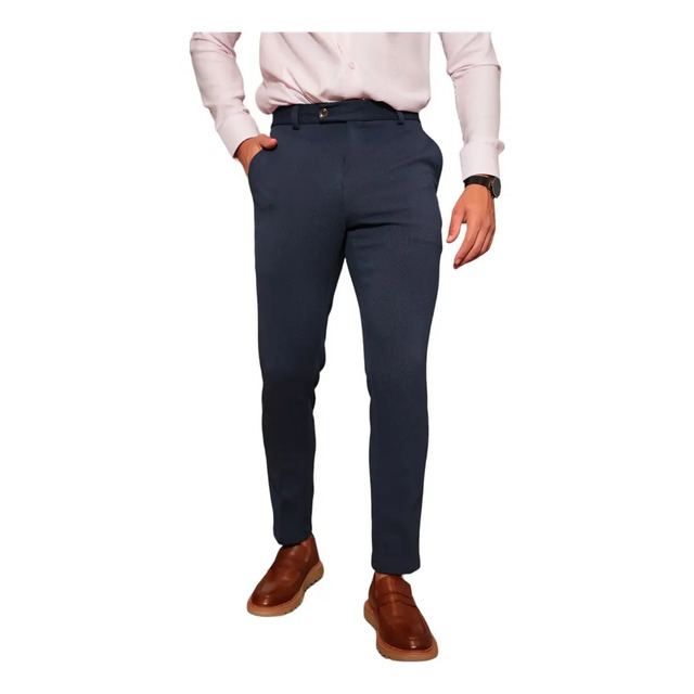 Calça Social Alfaiataria Masculina Malha Elastano Stretch