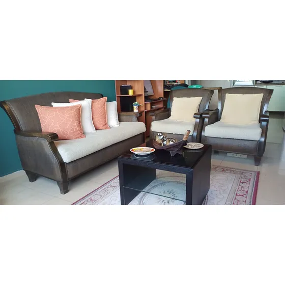 Juego De Muebles  4 Piezas, Mesa Centro, Alfombra+6 Cojine