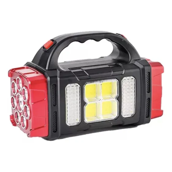 Linterna Reflector Recargable Solar Portatil Grande Hb-1678 Linterna Rojo Luz Blanco