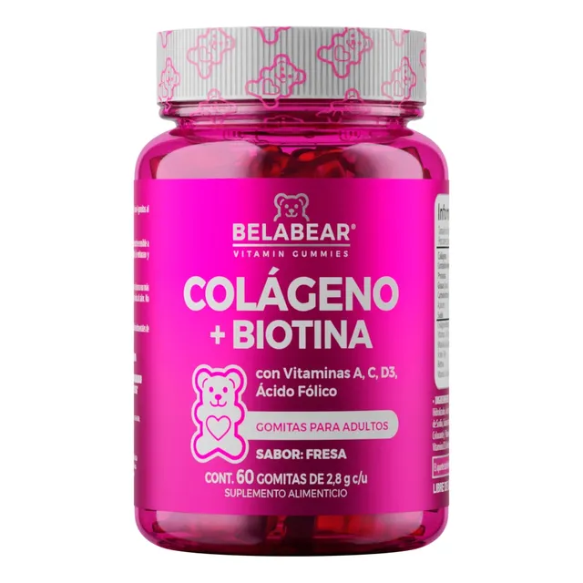 Solanum Belabear Colágeno + Biotina Vit A C D3 Acido Folico