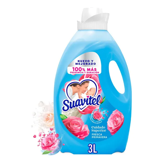 Suavizante de Telas Suavitel Cuidado Superior Fresca Primavera 3L
