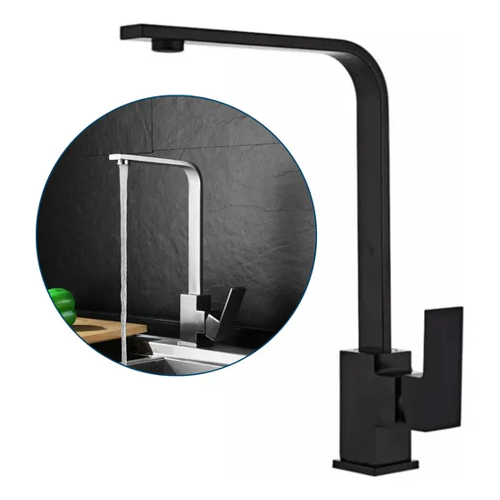 Llave Lavaplatos Monomando Moderna Negro Mate