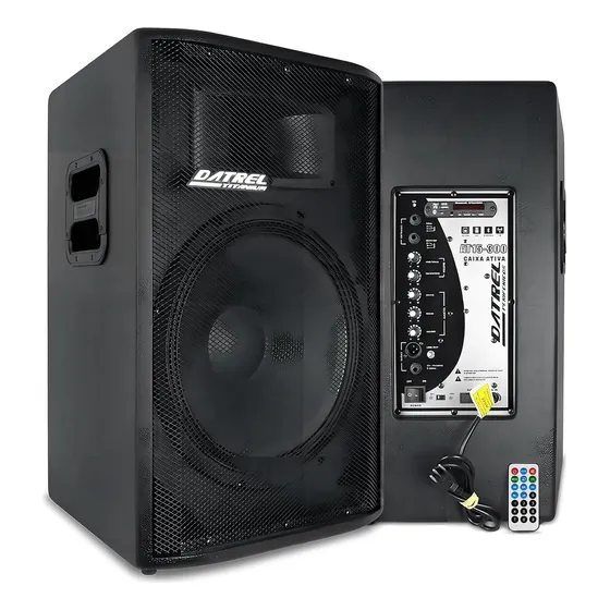 Caixa Som Ativa E Passiva Falante 15 600w Rms Titanium + Cabo P10 5 Metros