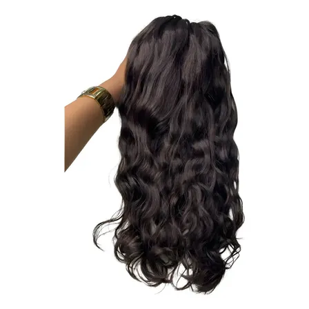 Cabelo Humano Ondulado Ponta Cheia Natural 55cm 100g Express Castanho