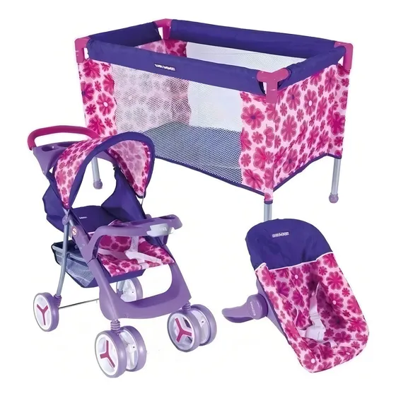 Juguetes Set Muñeca Pequeño Tesoro Biemme Coche Bebe Cuna Violeta