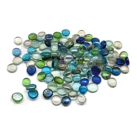 Gema Vidro 17mm Cores Sortidas 500g(95 A 115 Peças) Multiuso