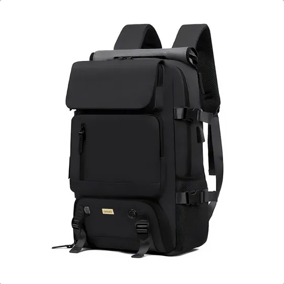 Mochila Bolso Viaje Urbana Portanotebook Usb Impermeable Color Negro Diseño De La Tela Liso