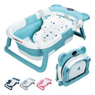 Bañera Tina Baño Bebe Plegable Portátil Con Cojín Termometro Bañera Tina Baño Bebe Plegable Portátil Con Cojín Termometro