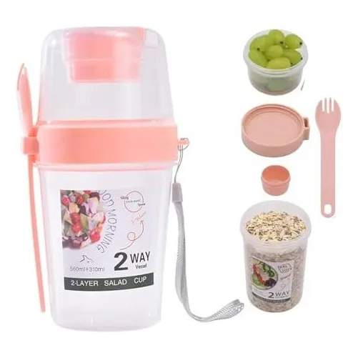 Vaso Para Yogurt Leche Y Cereal Frutas Frutos Secos Portable