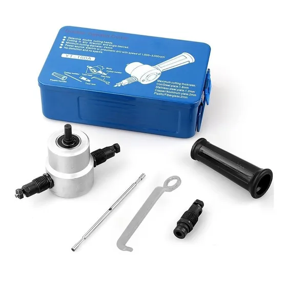 Roedora Cortador Metal Chapa Para Taladro Doble Boca + Acc.