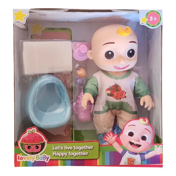 Cocomelon Bebote Muñeco De Apego Con Accesorios Goma Maciza!