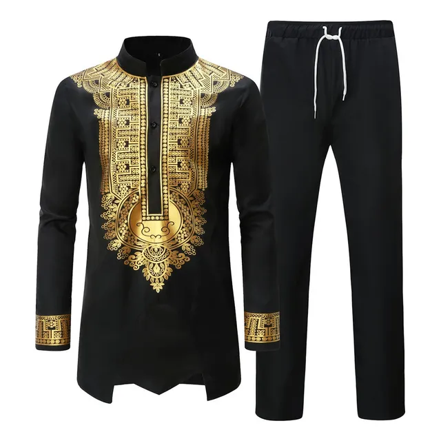Conjunto De Camisa Y Pantalon Hombre Estampada Tradicional