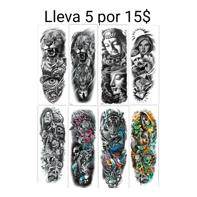 Tatuajes Temporales Manga Completa O Pierna 17 X 48cm