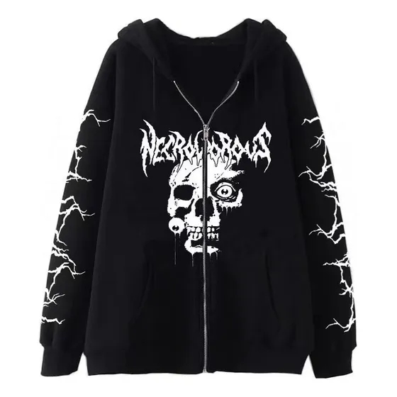 Diablo Style Y2k Gothic Couple Skull Sweatshirt