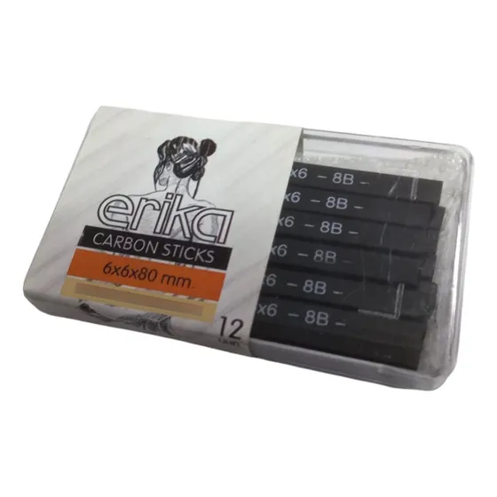 Estuche X 12 Barras Carbon Erika Compactado 6 X 6 X 80 Mm