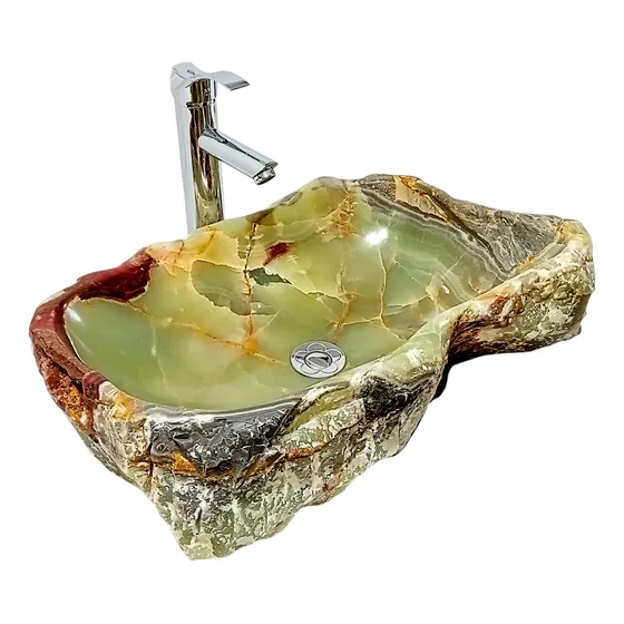 Lavabo Artesanal Ónix Auténtico Tipo Ovalín