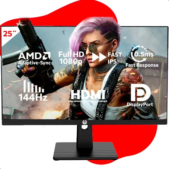 Monitor Gamer 25  0.5ms Fast Full Hd 144hz Ips Wide Amd Vesa