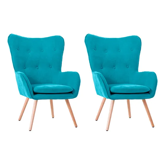 Pack 2 Sillón Poltrona Decorativo Con Diseño Nórdico
