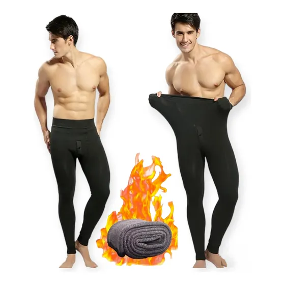 Calza Térmica Hombre Frizada Primera Piel Elastizada Inviern