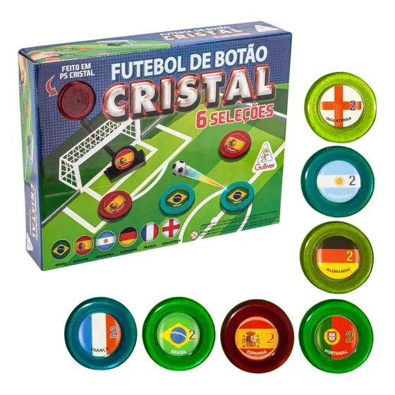Jogo Futebol Botão Gulliver Cristal 7 Seleções Com Portugal