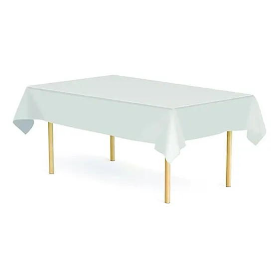 Mantel Plástico Para Mesa Decoración Cumpleaños Fiesta Color Blanco