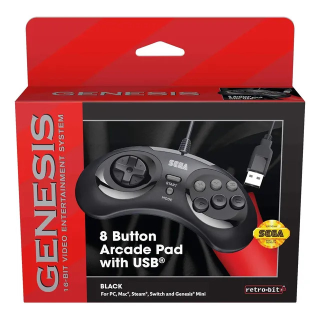Controlador Usb Oficial Retro-bit De Sega Genesis Pad Arcade